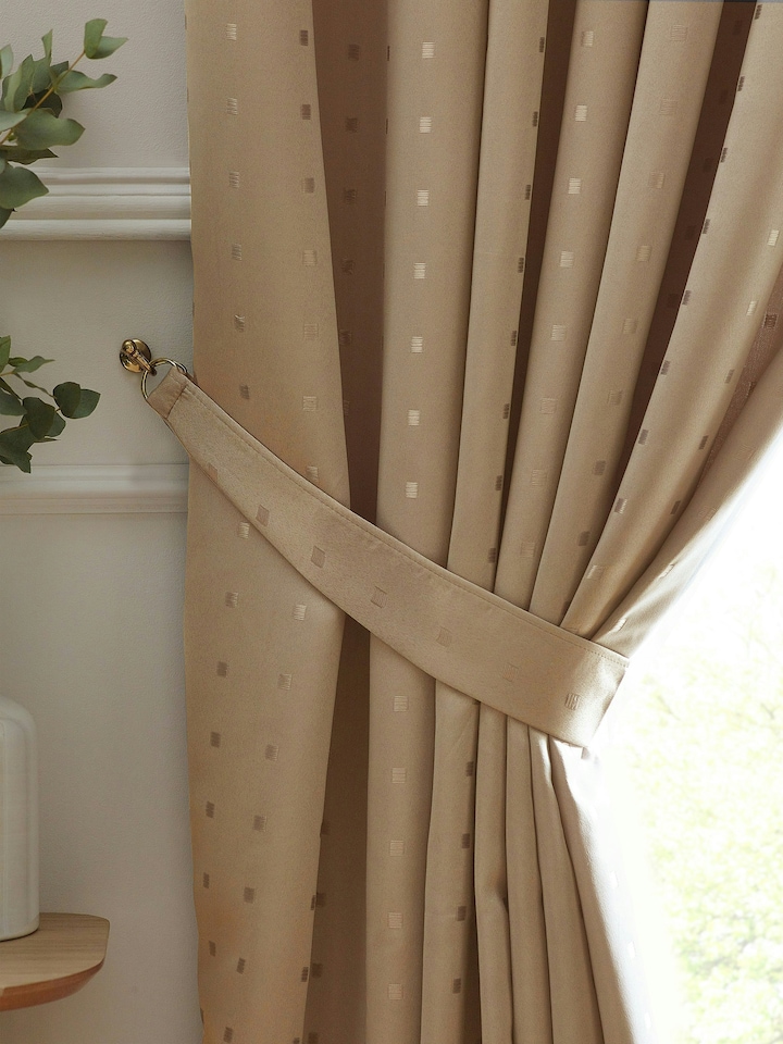 image 1 of Adison Lined Pencil Pleat Taped Curtains - 229cm x 274cm - Latte