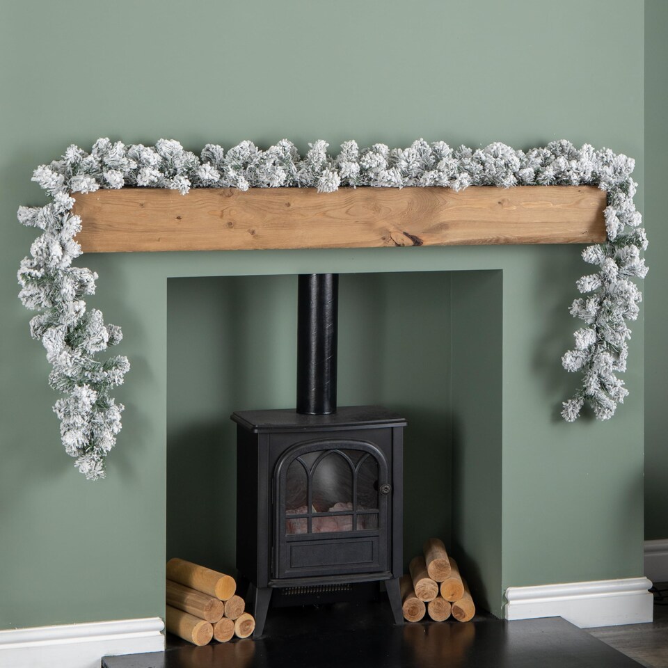 image 1 of 2.7m Imperial Snowy Christmas Garland with 180 Tips