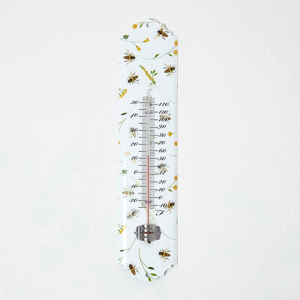 image 1 of Homescapes Outdoor Thermometer with Bee Design