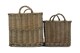 image 3 of Antique Wash Rectangular Hessian Lined Wicker Basket Set of 2