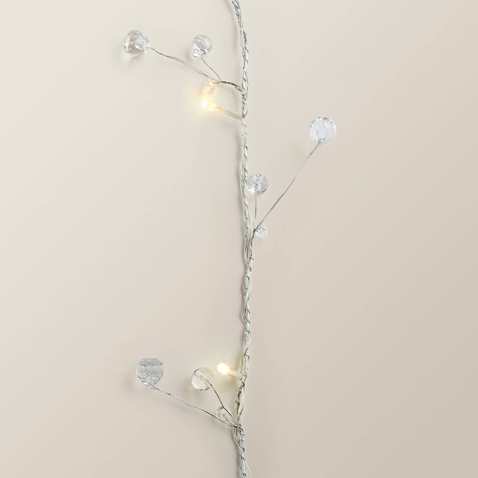 image 1 of ValueLights Plastic Diamond Gems White Indoor Christmas String Light | Clear