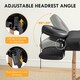 image 4 of HOMCOM Foldable Massage Bed with Beech Wood Legs Face Cradle Armrests Black Black | Natural Wood