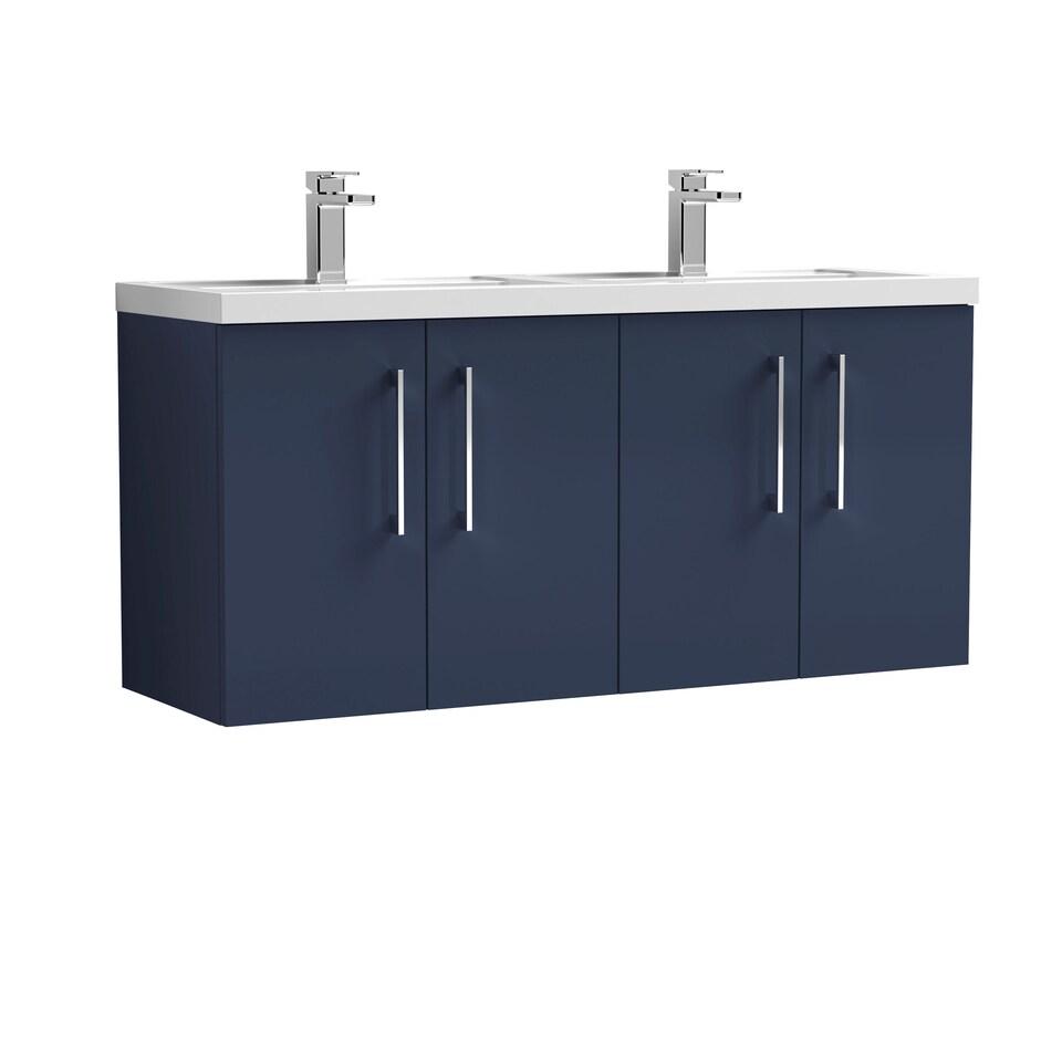image 1 of Level 1200mm Wall Hung 4 Door Unit with Double Basin - Midnight Blue