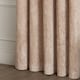 image 5 of Paoletti Lustre Velvet Fully Lined Eyelet Curtain Pair, Oyster, (W) 168 x (D) 183cm | Cream | Oyster | 1