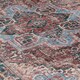 image 5 of KUKOON Red Teal Floral Medallion Non Slip Washable Low Pile Rug 200cm x 290cm Multi