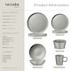 image 5 of Dinnerware Set for 6 People with Plates, Bowls, Utensils, Pots and Pans | Grey | grey/black | 45 pc | 1