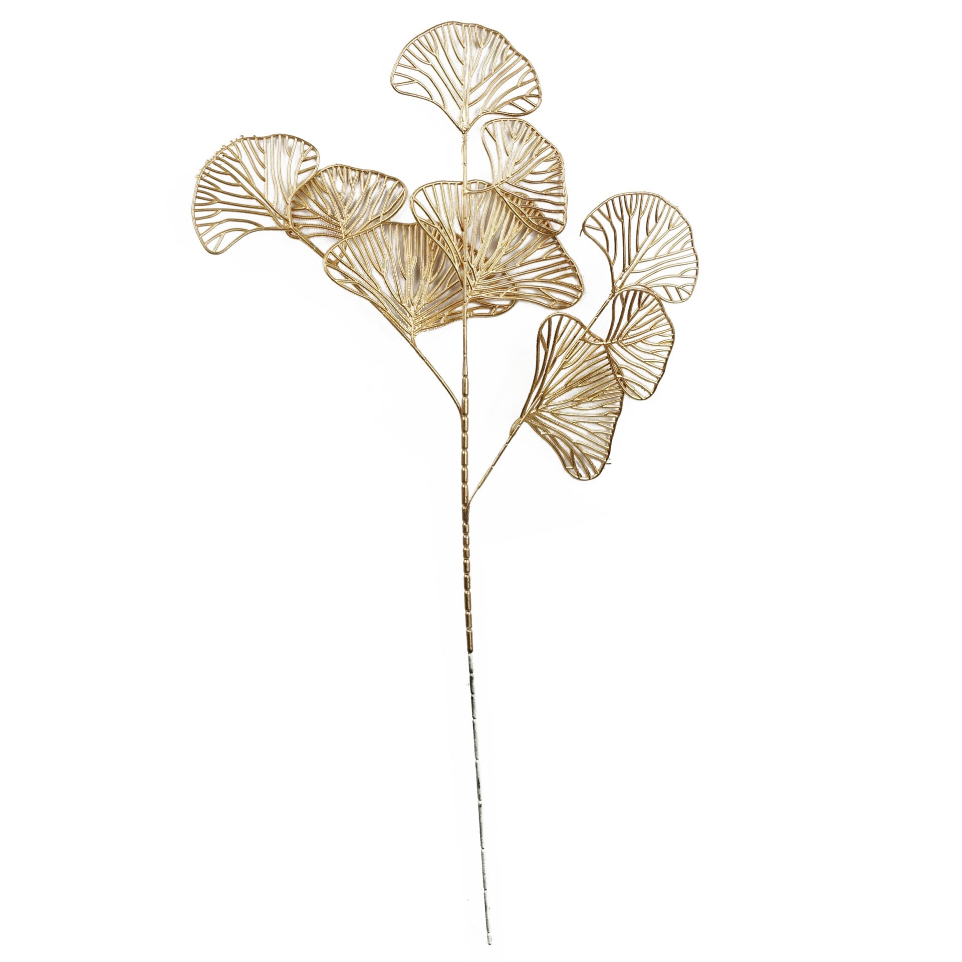 Pegdev Pack of 6 65cm Golden Leaves Artificial Foliage for Arrangement in Gold
