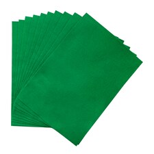 Pack of 10 A4 Coloured Felt 180gsm Sheets Green | Green | A4