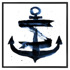Watercolour anchor (Picture Frame) Black | M