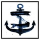 image 1 of Watercolour anchor (Picture Frame) Black | M