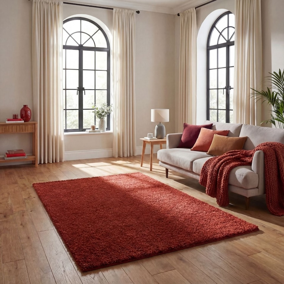 image 1 of The Rugs Myshaggy Collection Plain Soft High Pile Shaggy Floor Rugs and Runners Living Room Bedroom