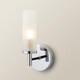 image 4 of ValueLights Canya Chrome IP44 Frosted Glass Wall Light | Silver