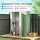 image 3 of Outsunny 5ft x 3ft Garden Storage Shed, Outdoor Metal Shed with Sloped Roof, Lockable Door for Tools, Equipment, Light Green