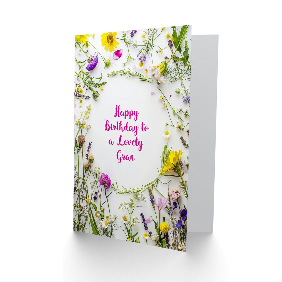 image 1 of Simple Spring Meadow Wildflowers Floral Gran Her Birthday Card