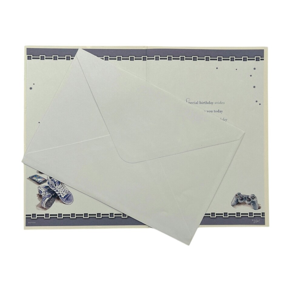 image 1 of Age 13 Male Frame and Football Design Celebrity Style Birthday Card