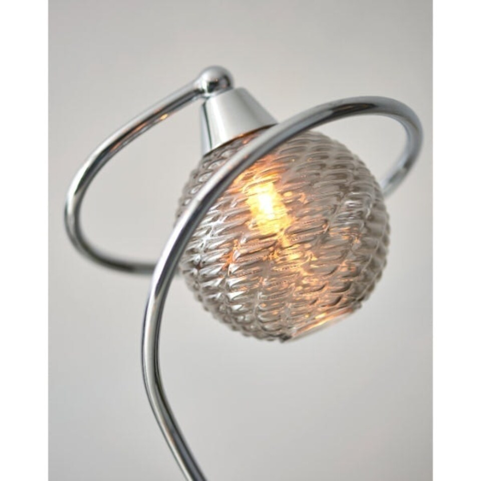 image 1 of Twine Polished Chrome & Smoked Glass Table Lamp