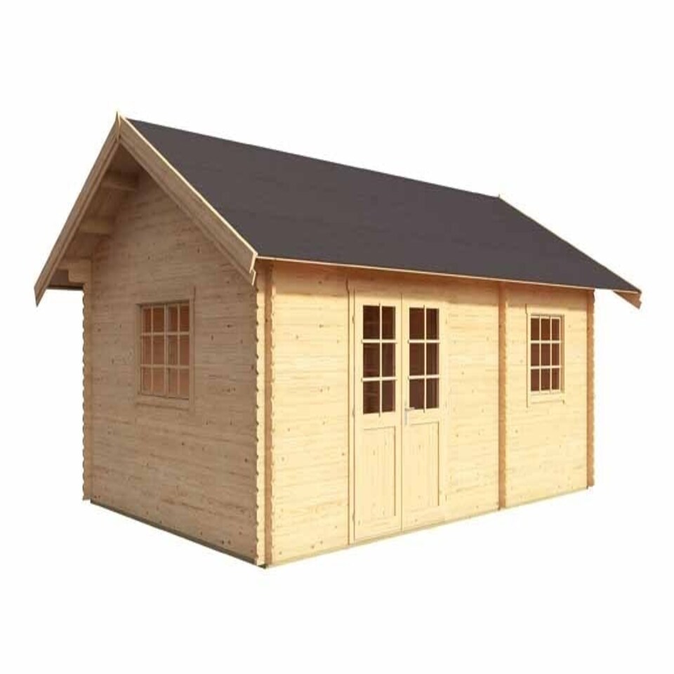 image 1 of Caroline w/o doors, windows + Caroline 40 SGC-Log Cabin, Garden Room, Timber Summerhouse, Home Office - L675 x W489.9 x H330.6 cm Brown