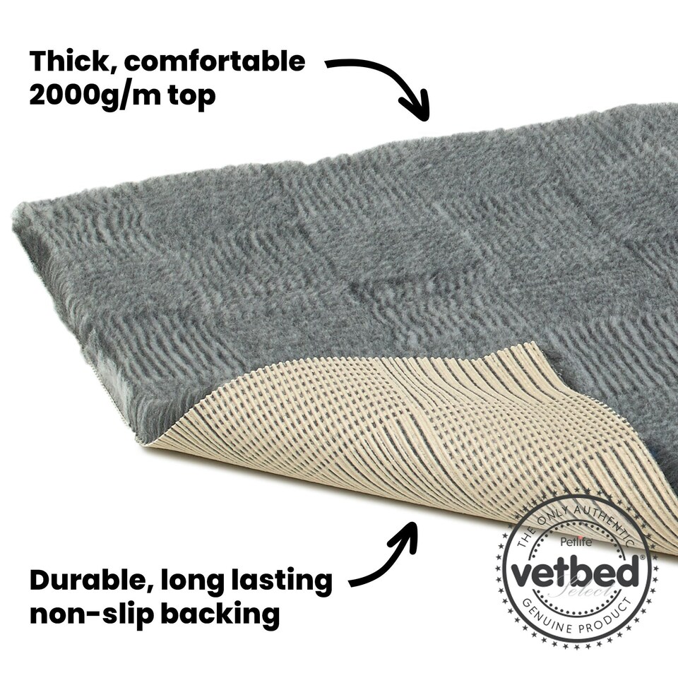 image 1 of Petlife Vetbed Select (Non Slip) Charcoal Grey Wolf Stripe - Small (75x50cm)