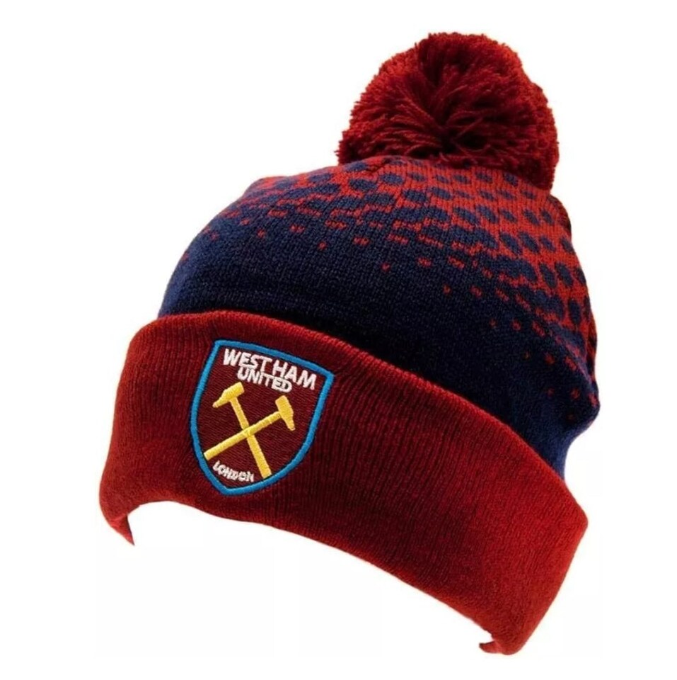 image 1 of West Ham fade Bobble Hat | Brown | 1