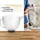 image 4 of SPARES2GO 4.7L Glass Mixing bowl Jug for KitchenAid Stand Mixers K40 5KSM5GB Spout 5qt