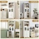 image 8 of HOMCOM Kitchen Cupboard Storage Cabinet Adjustable Shelves, Glass Doors, White
