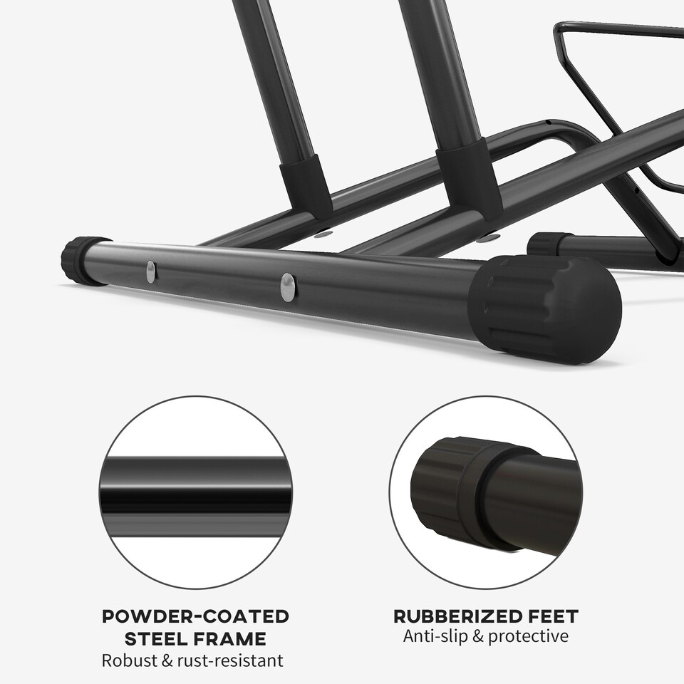 image 1 of SPORTNOW Bike Stand Bicycle Storage Rack for Indoor Garages Flat Use