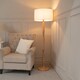 image 3 of ValueLights Victoria Light Wood Floor Lamp White Shade and Bulb