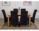 image 3 of Oslo 150 x 90 cm Medium Oak Dining Table and 6 Montana Fabric Chairs | Black | Black