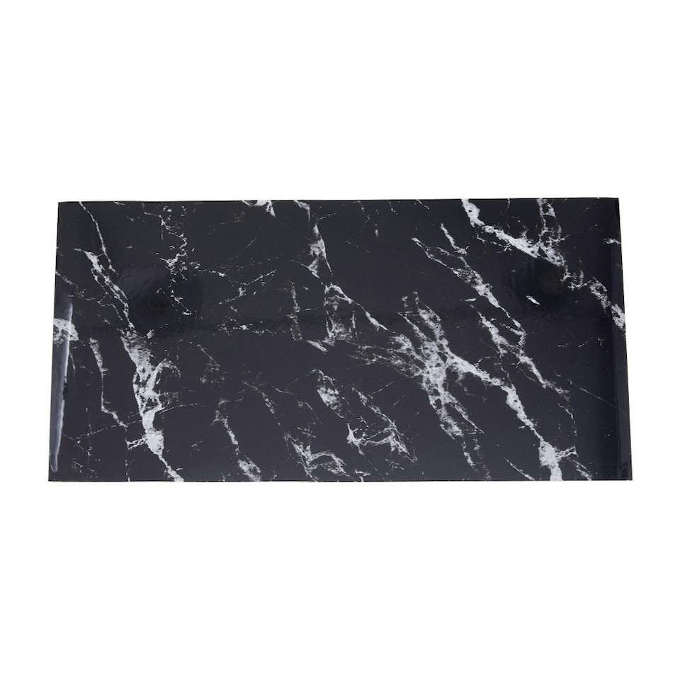 image 1 of Living and Home 10pcs Peel and Stick Black Marble Wall Sticker | Black