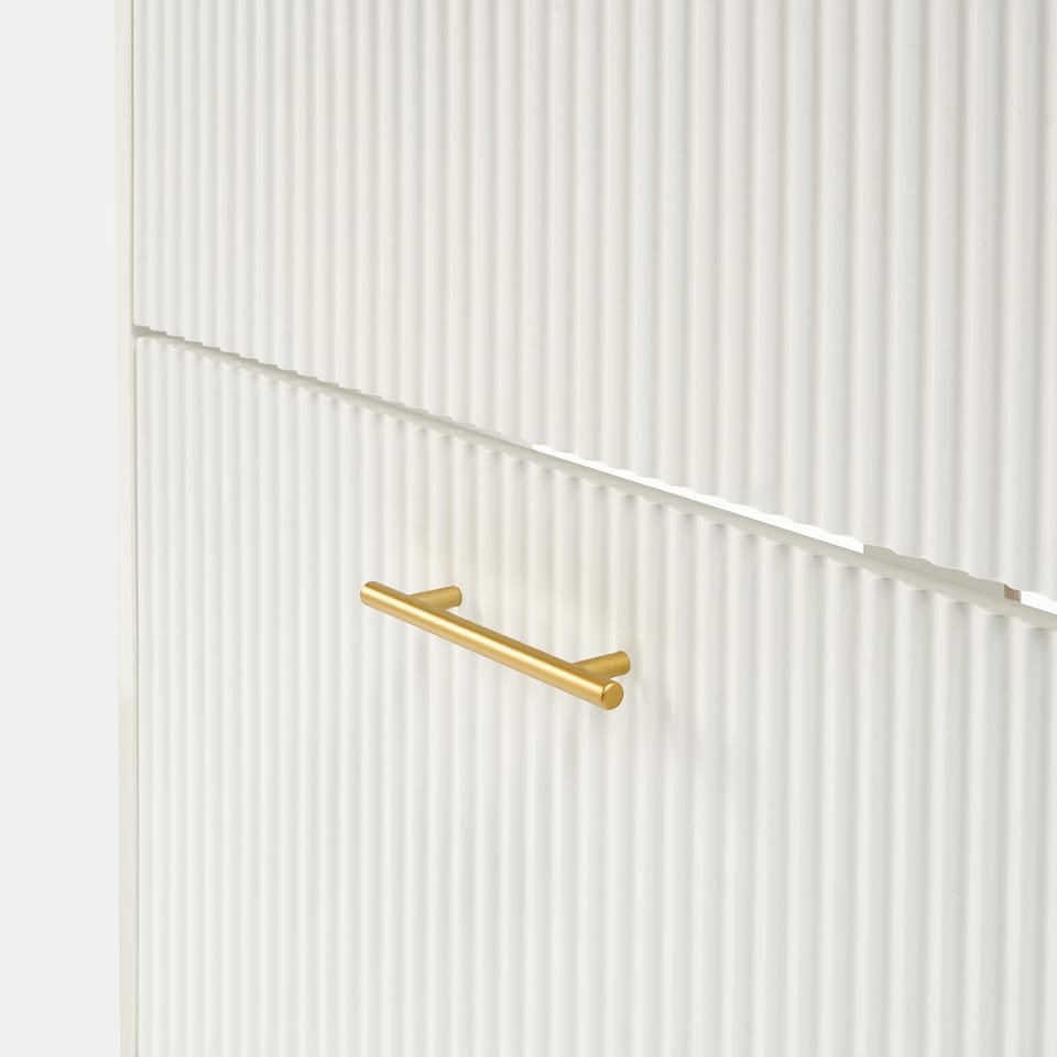 image 1 of OHS Ribbed 2-Drawer Shoe Cabinet Flip Down Hallway Storage Unit