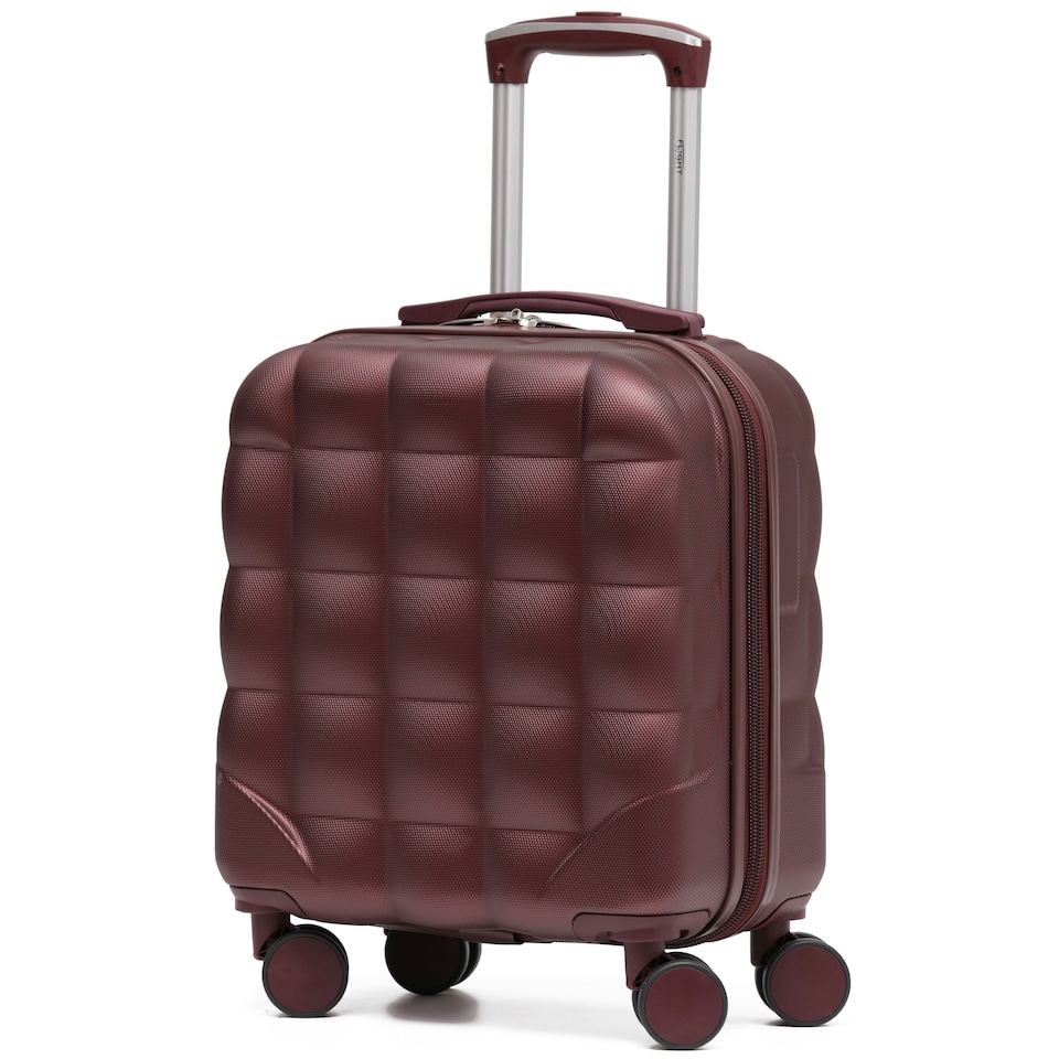 image 1 of Flight Knight Bubble Suitcase - Ryanair easyJet Jet2 Approved - 8 Wheel Carry Cabin Hardcase 45x36x20cm Purple | Burgundy | Cabin Bag