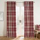 image 1 of OHS Dorest Woven Check Thermal Blackout Lined Eyelet Curtains, 66x54" - Red