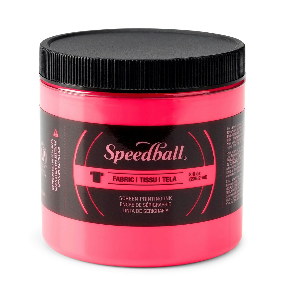 Speedball Fluorescent Screen Printing Ink, Fluorescent Hot Pink, 8oz