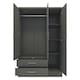 image 3 of Nevada 3 Door 2 Drawer Mirrored Wardrobe Grey | 3D Effect Grey