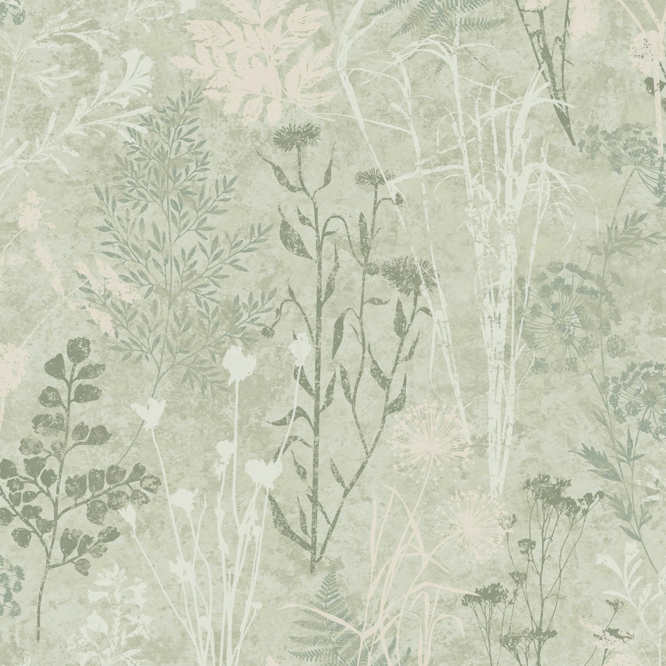 image 1 of Superfresco Easy Organics Sage Wallpaper | Green | Gold | 10m Length x 52cm Width