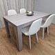image 2 of Grey Dining Table Set With 4 White Stitched Chairs Kitchen Dining Table for 4 Dining Room Dining Set