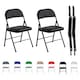 image 1 of Set of 2 Folding Dining Chairs Metal Frame Padded Seats