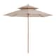 image 1 of Outsunny 2.7 m Garden Parasol Umbrella, Double Tier Garden Umbrellas Outdoor Sun Umbrella Sunshade Bamboo Ribs, Beige