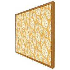 White leaf pattern on orange (Picutre Frame) Brown | Oak | L