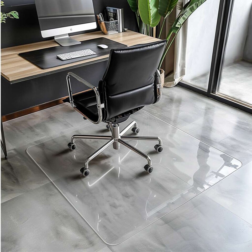 image 1 of PVC Clear Chair Mat for Hard Floors - 100x120cm