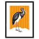 image 1 of Stork Bird Orange Stripes Modern Bold Animal 9x7" Black Framed Wall Art Print