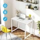 image 7 of Computer Desk 80cm White Rustic Wood Finish Sturdy Home Office Workstation for Small Spaces White