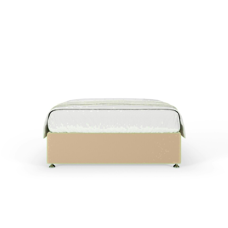 image 1 of Natural Plush Velvet No Drawer Divan Base Single