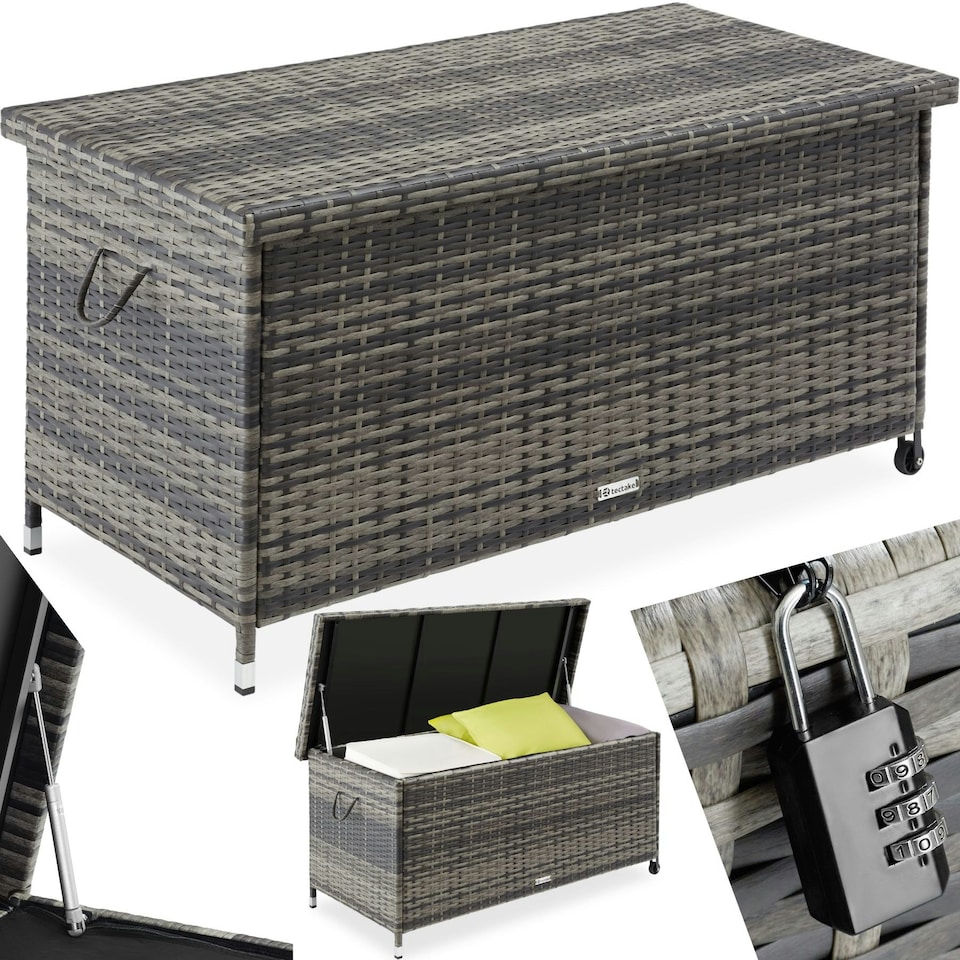 image 1 of Storage Box Kiruna - rattan garden furniture cushion storage 120 x 55 x 61.5 cm Grey