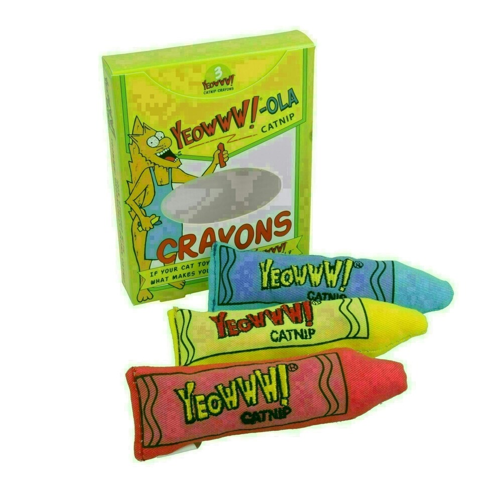 image 1 of 3PK Yeow Interactive My Cat Kitten Crayons With Catnip Cat Toy Play Toy Cat Gift