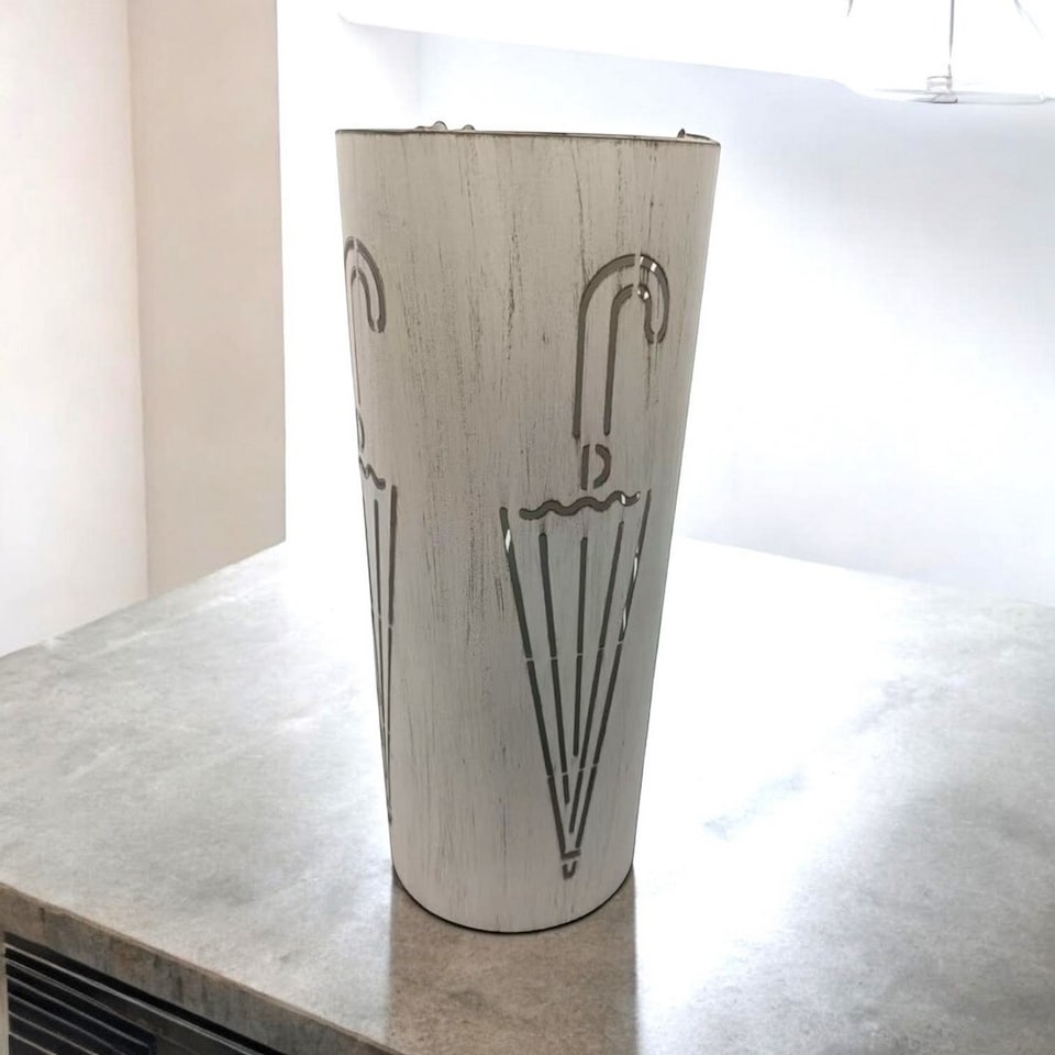 image 1 of Umbrella Stand - Metal - L19 x W19 x H49 cm - Cream