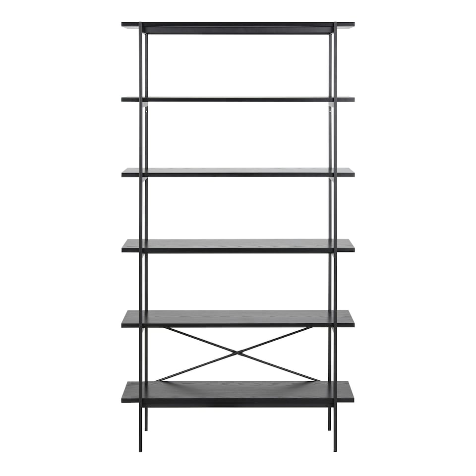image 1 of Angus Bookcase with 5 Shelves in Black