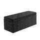 image 4 of 90cm Large Plain Safar Storage Ottoman Box, Black Naples Upholstered Deep Storage Ottoman End of Bed Bench