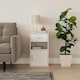 image 3 of 1-Drawer 1-Door Wooden Bedside Table White | Unit Colour: White