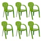 image 1 of Coloured Plastic Kids Chairs Stackable Nursery Indoor Outdoor Party Garden Play | Green | 6 Pcs Green | 6